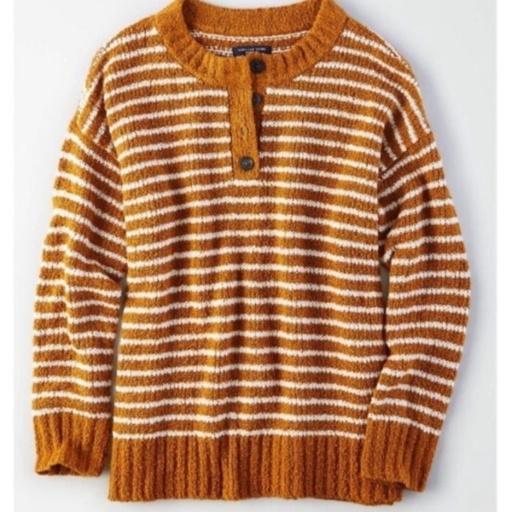 American eagle 🦅 outfitters mustard popcorn chenille sweater Small